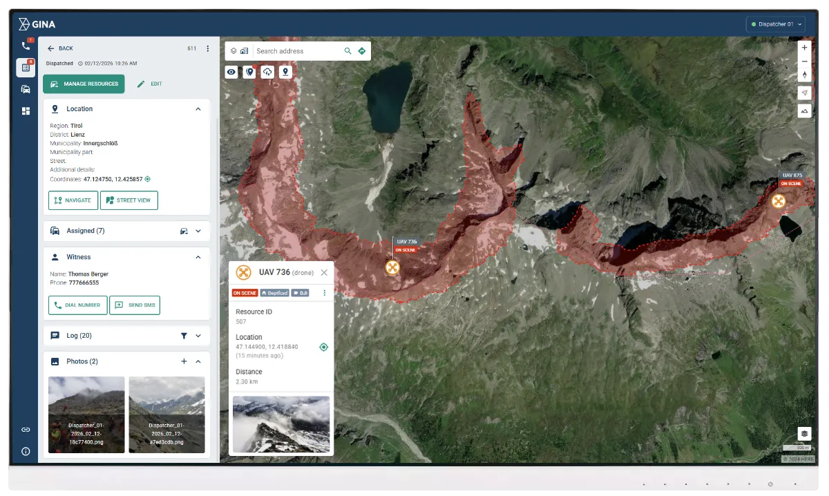 Aerial and thermal search support