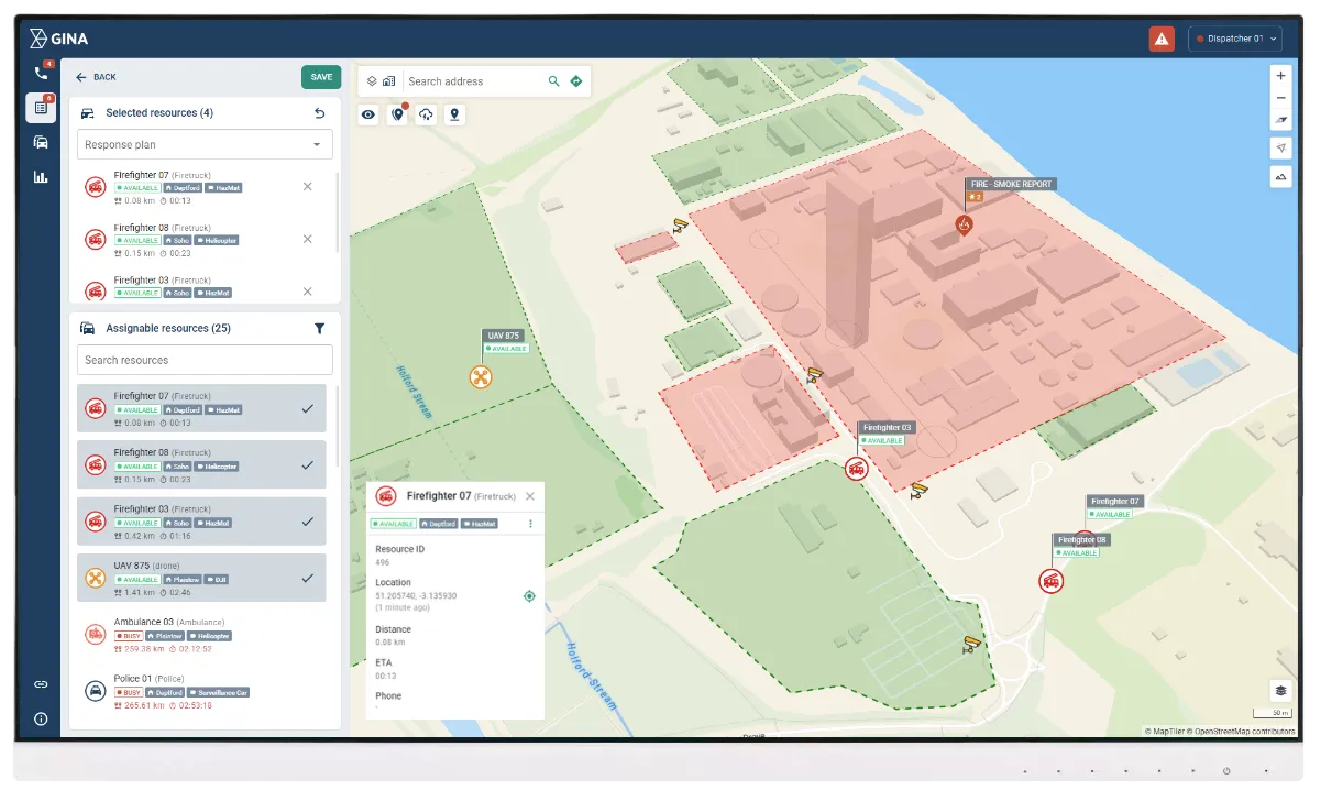 Real-time unit tracking and guided response